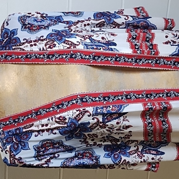 Maurices Print Open front Flowy Cardigan Cruise Coverup Side Slits - Picture 6 of 12